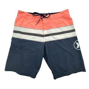 Hurley Boardshorts Mens 36 Multi Striped Phantom 10" Inseam Drawstring Stretch